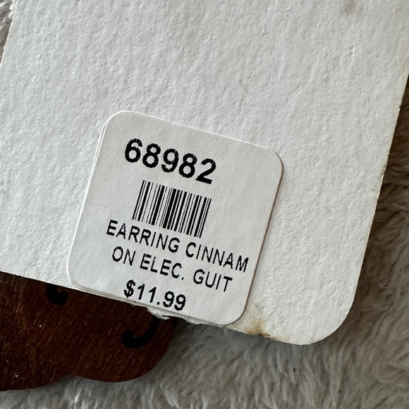 Brown wooden Guitar Earrings NWT - Picture 6 of 6